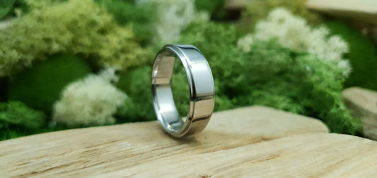 Bannock Burn Stainless Steel Polished Ring image 0