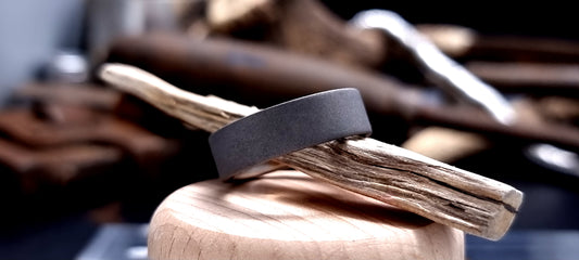 Titanium Blasted Flat Shape Ring image 1