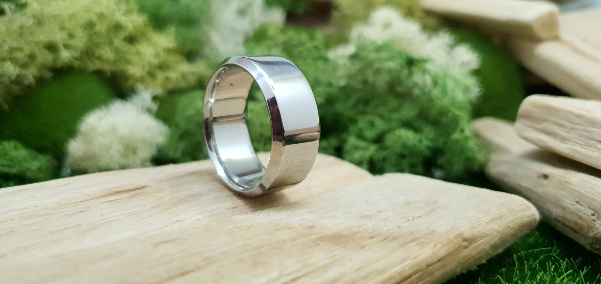 Stainless Steel Bevel Shape Polished Ring image 2