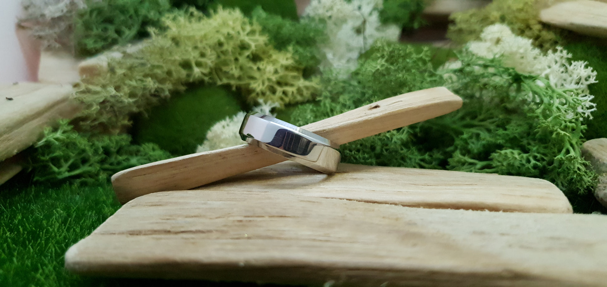 Stainless Steel Bevel Shape Polished Ring image 1