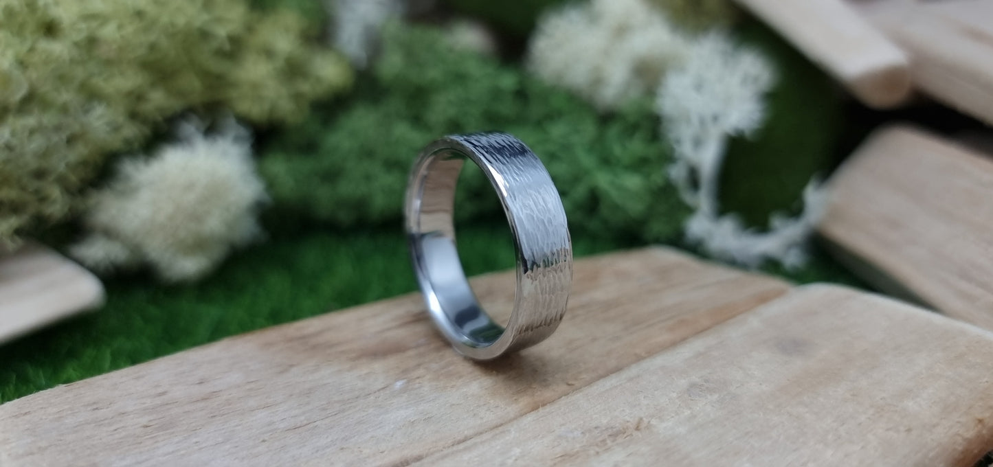 Torridon Hammered Stainless Steel Ring image 5