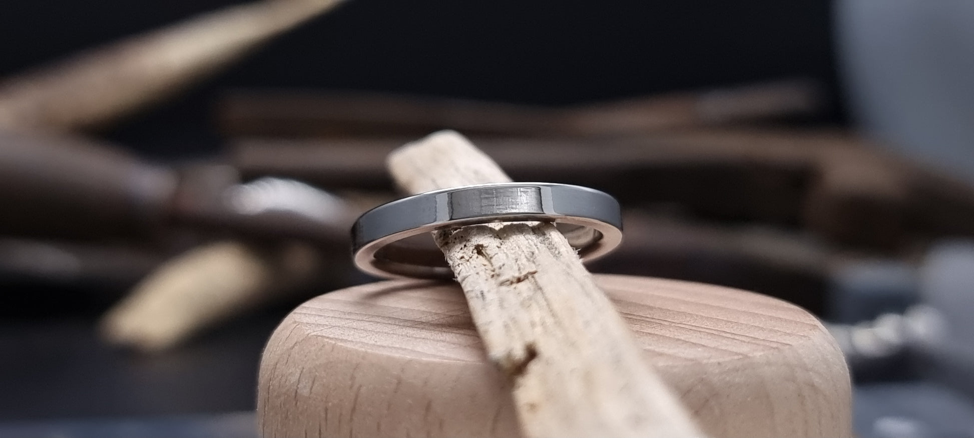 Slim Stainless Steel Polished Flat Shape Ring image 1