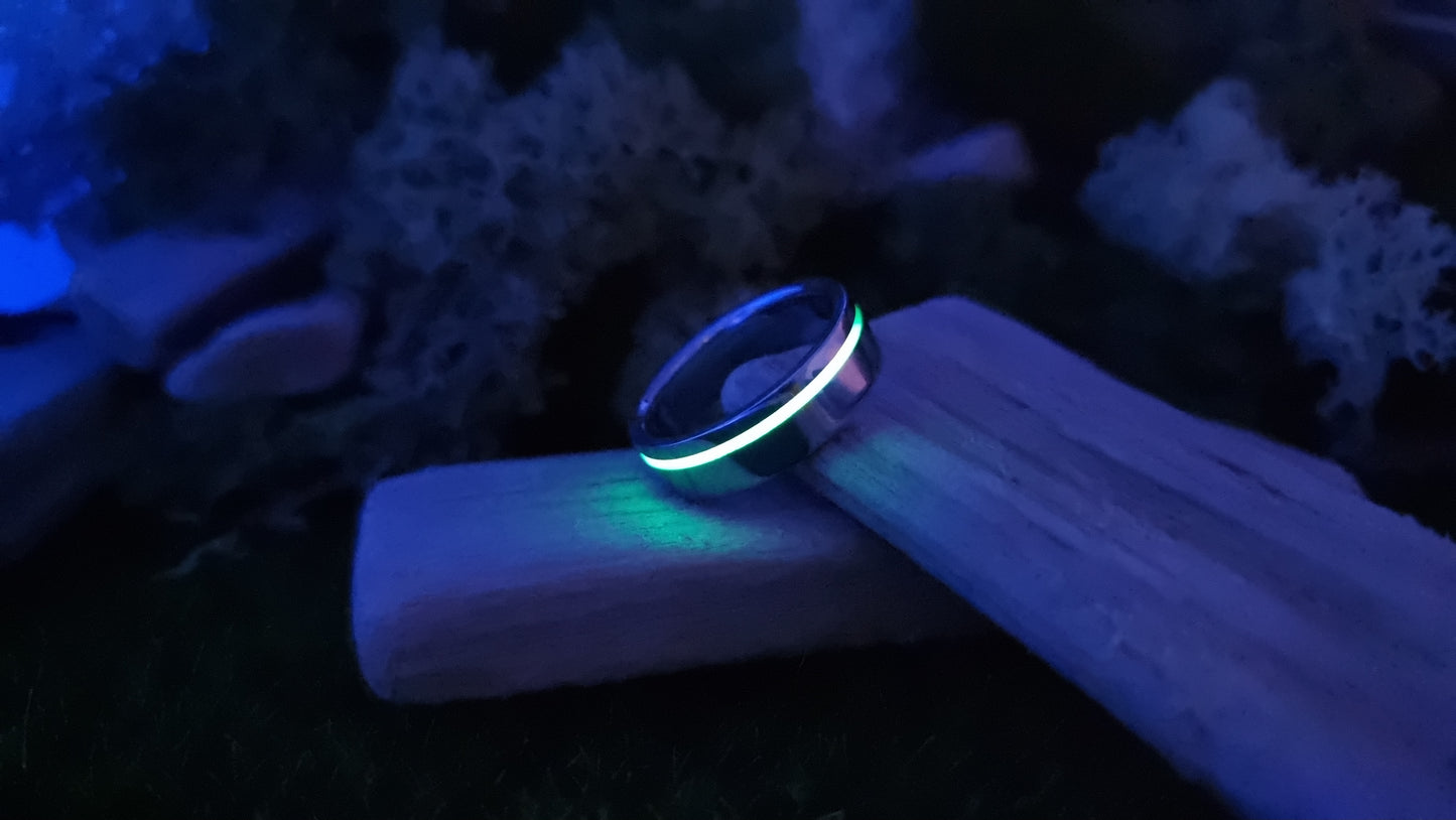 Lumo in Lime UV Glow Stainless Steel Ring image 10
