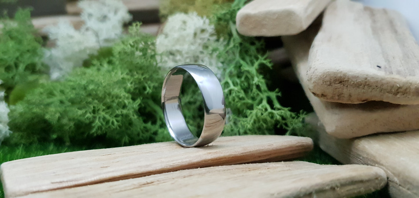 Stainless Steel Polished Court Shape Ring image 0