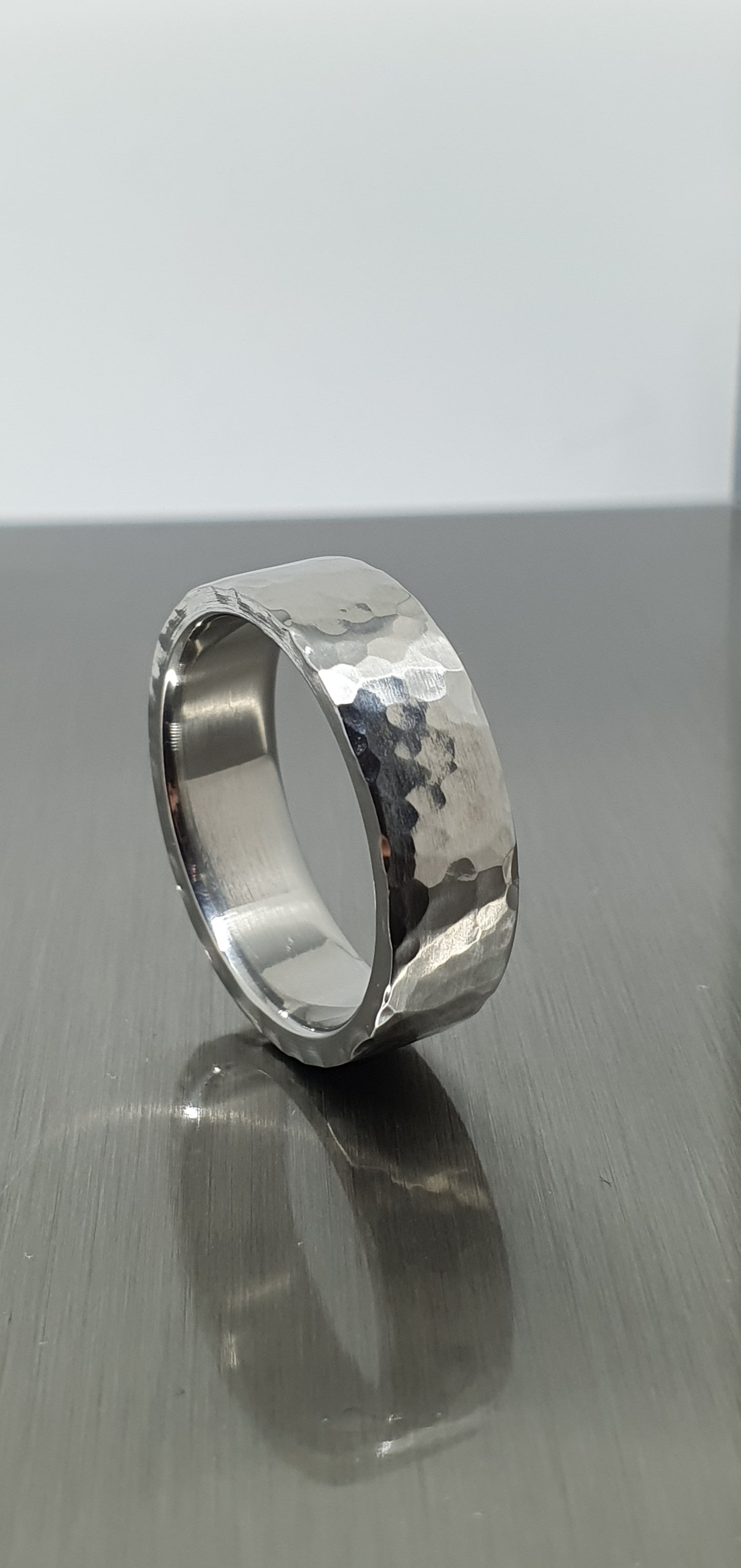 Deveron Hammered Stainless Steel Ring image 9