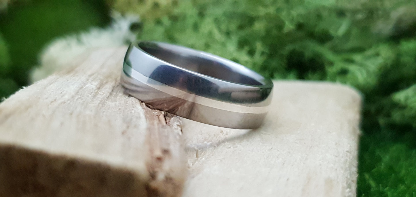Falls of Feugh Silver Inlay Titanium Ring image 7