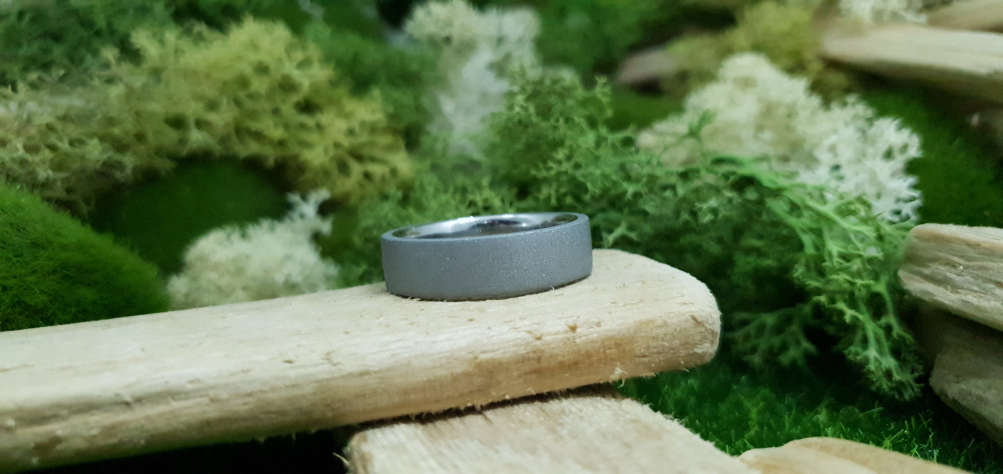 Stainless Steel Blasted Finish Flat Ring image 4