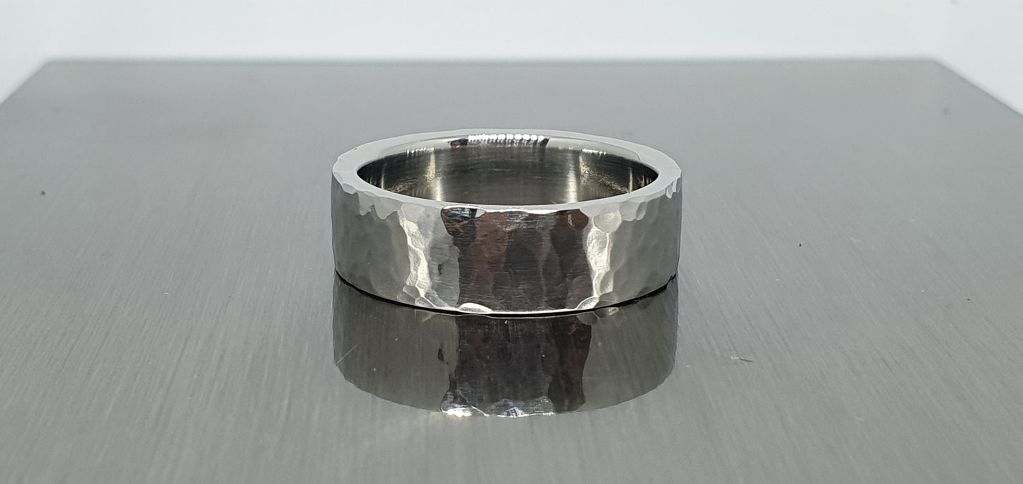 Deveron Hammered Stainless Steel Ring image 10