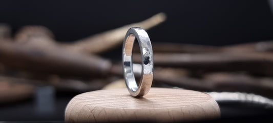 Slim Stainless Steel Deveron Hammered Ring image 0