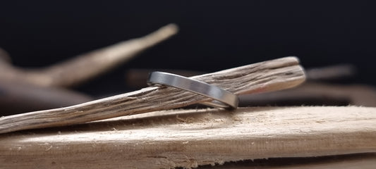 Slim Stainless Steel Satin Finish Flat Shape Ring image 1