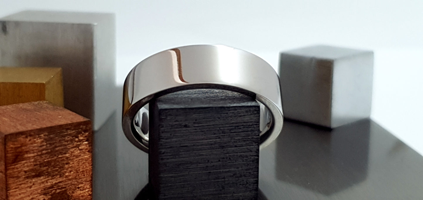Titanium Polished Finish Flat Shape Ring