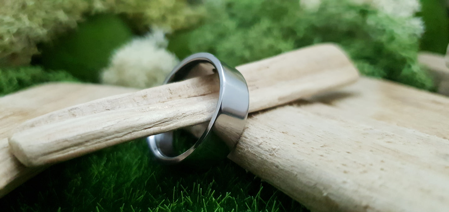 Titanium Polished Finish Flat Shape Ring