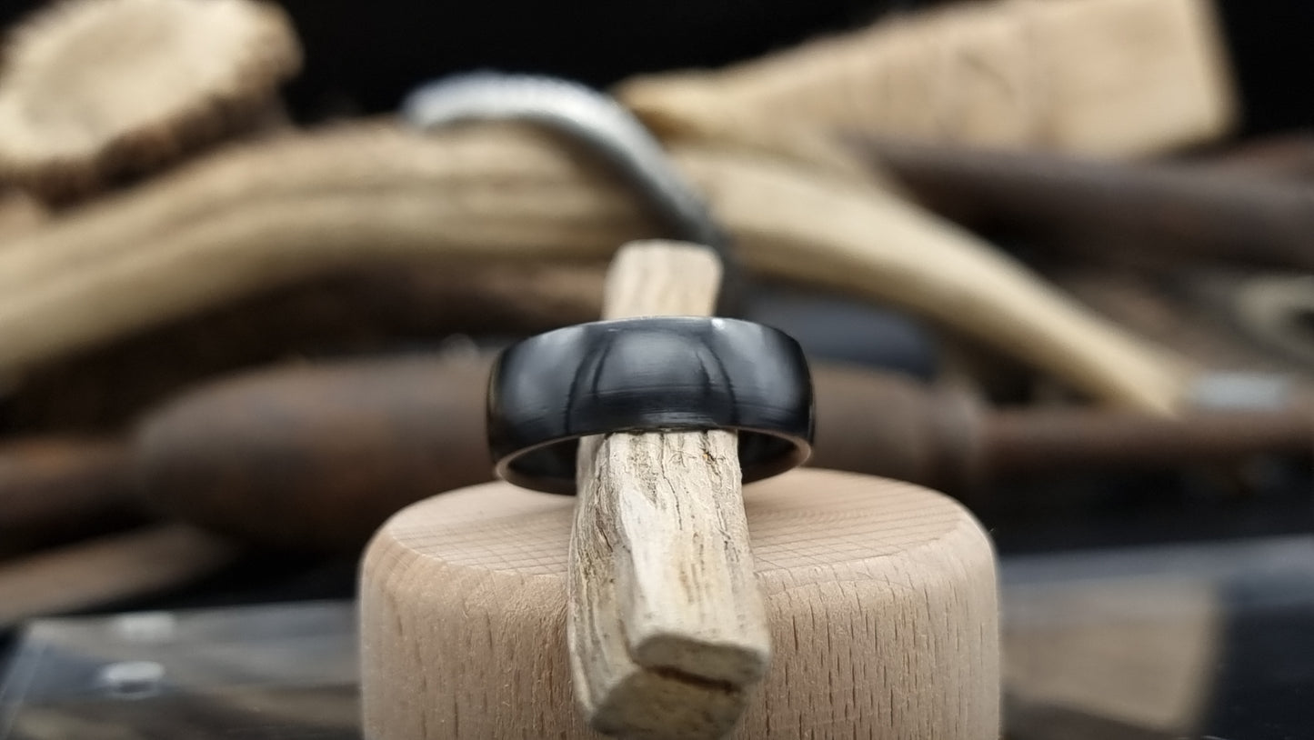 Black Zirconium Court Shape Ring image 4