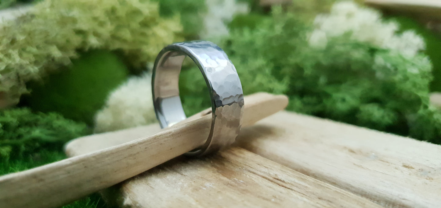 Deveron Hammered Titanium Ring
