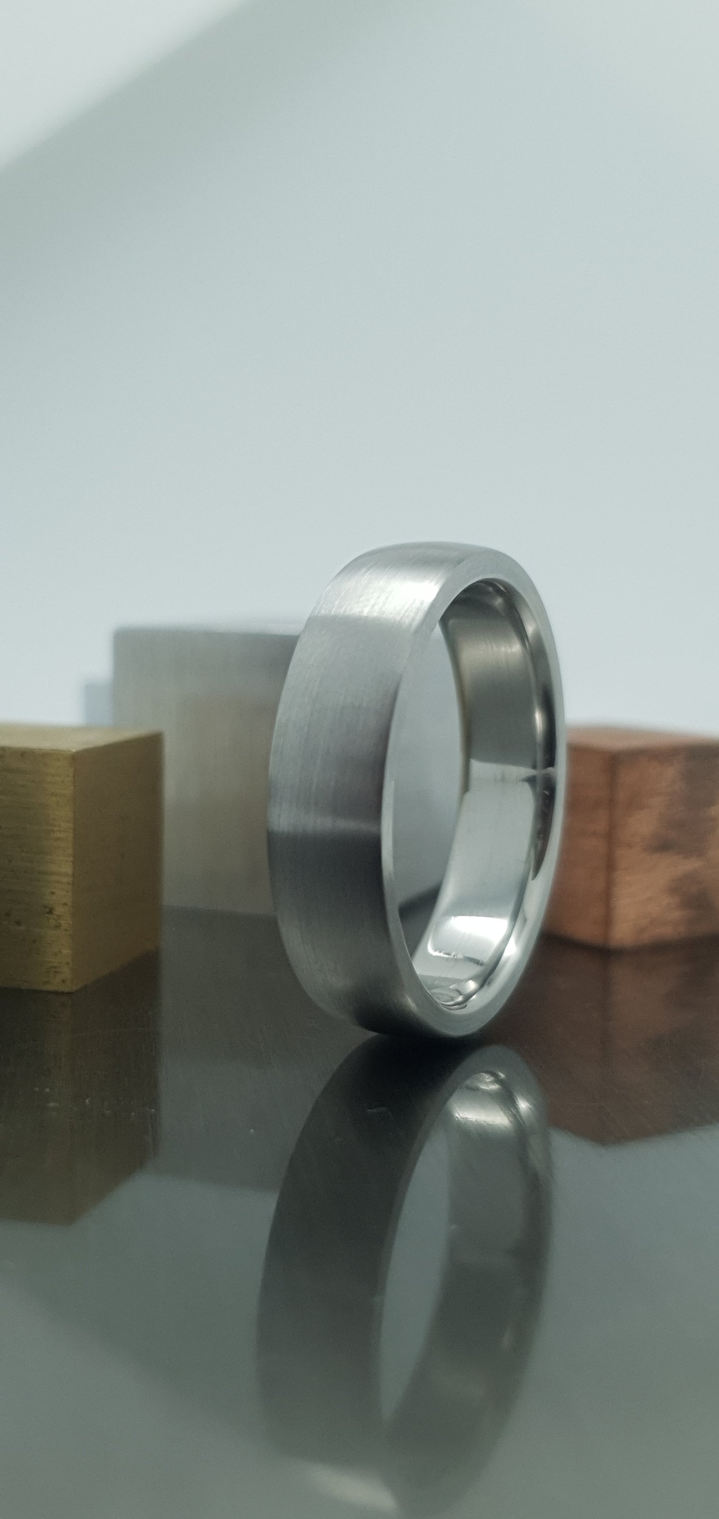 Stainless Steel Satin Court Shape Ring image 2