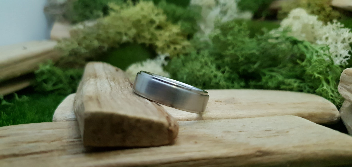 Bannock Burn Stainless Steel Satin Ring image 4