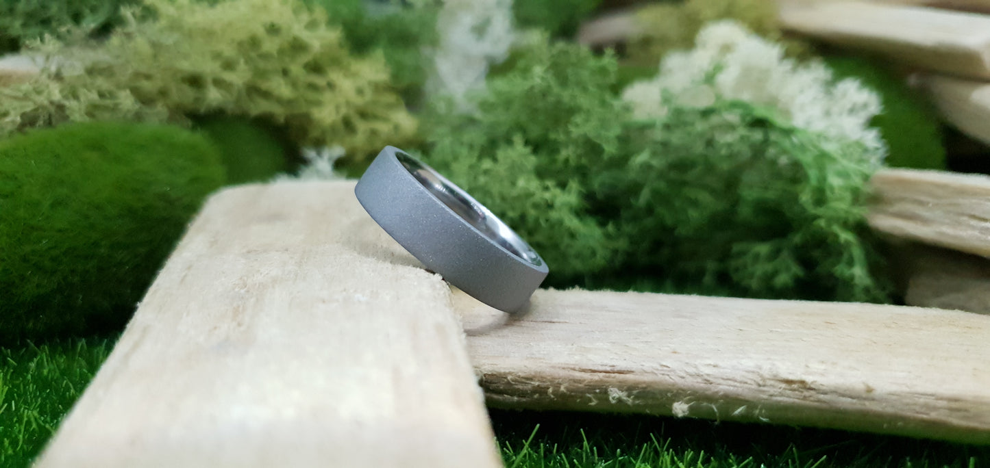 Stainless Steel Blasted Finish Flat Ring image 6