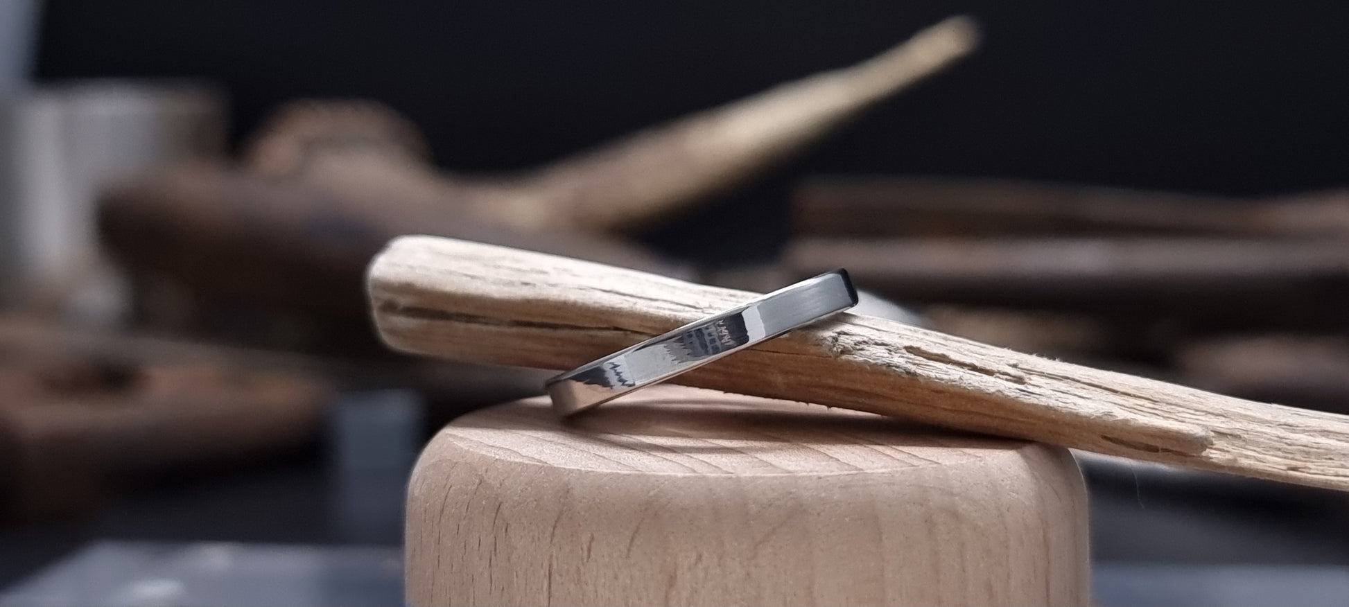 Slim Stainless Steel Polished Flat Shape Ring image 4