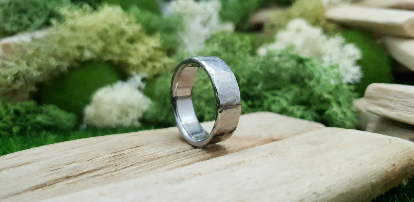 Deveron Hammered Titanium Ring
