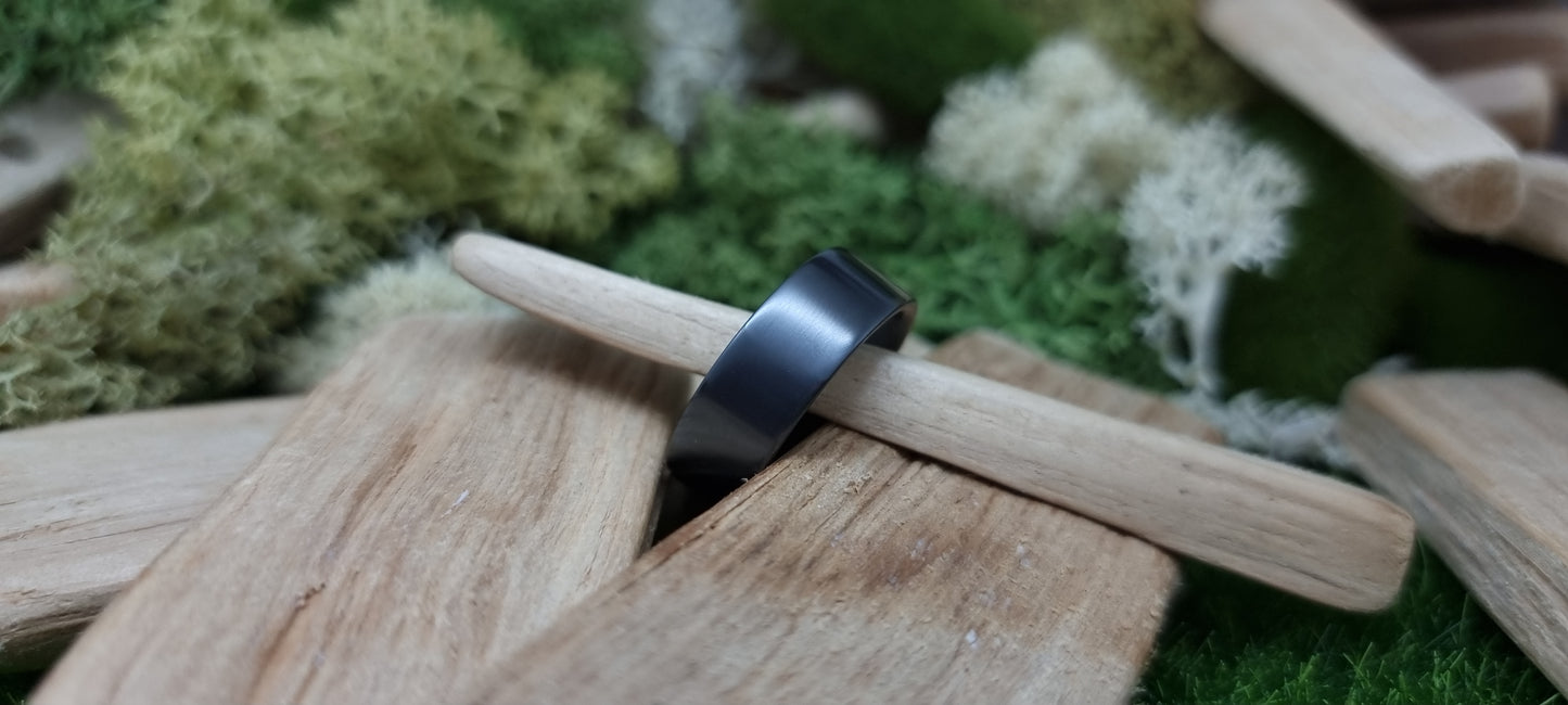 Black Zirconium Flat Shape Ring image 9
