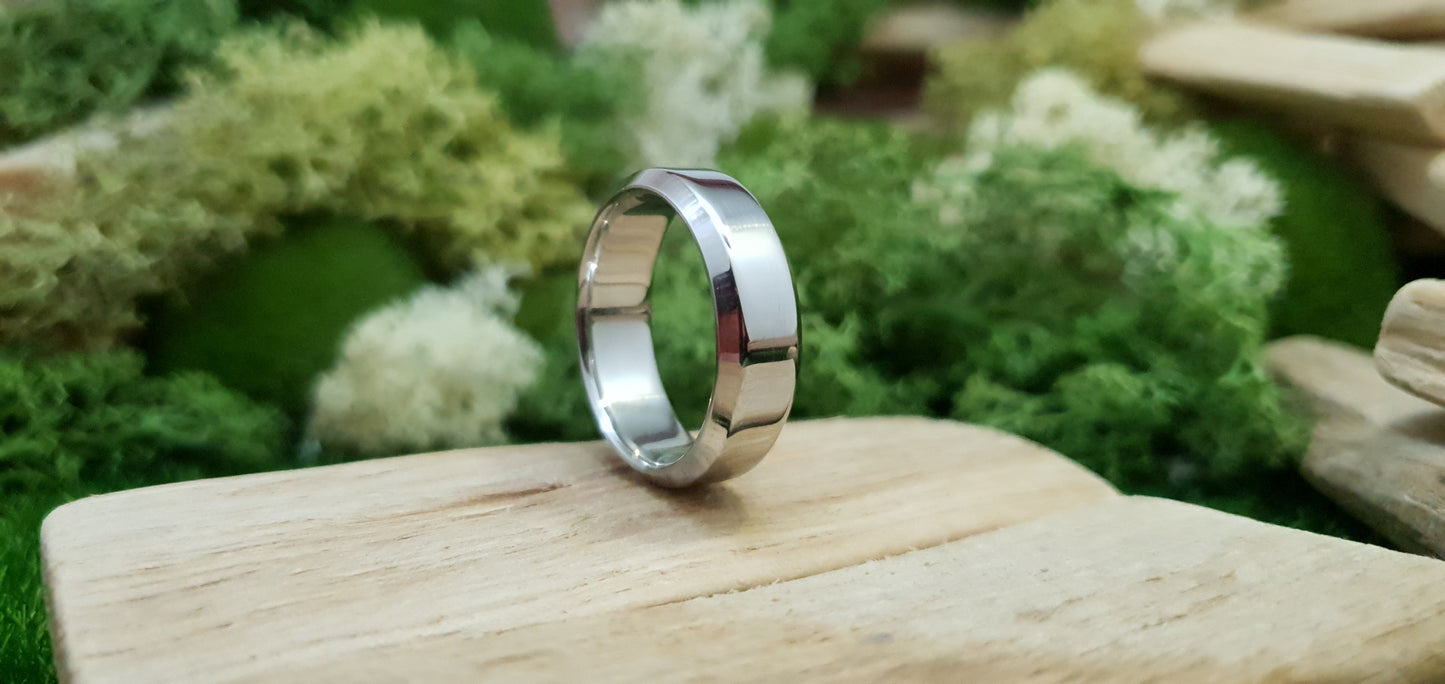 Stainless Steel Bevel Shape Polished Ring image 4