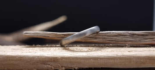 Slim Satin Court Shape Stainless Steel Ring image 1