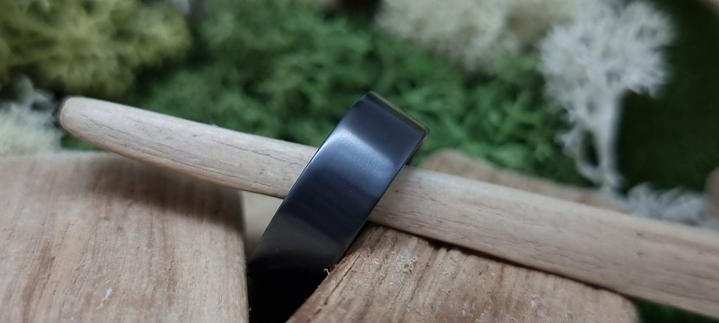 Black Zirconium Flat Shape Ring image 10