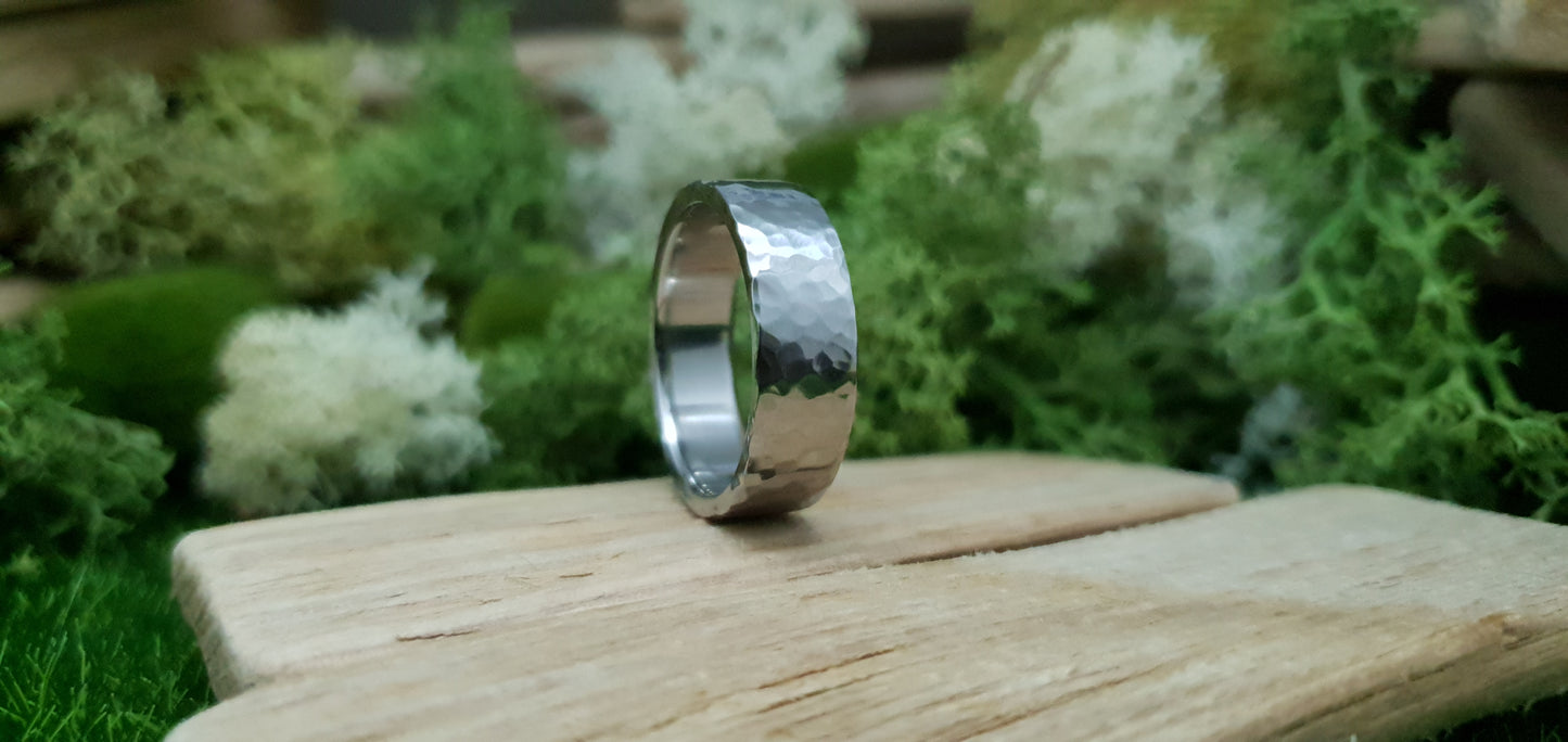 Deveron Hammered Stainless Steel Ring image 7