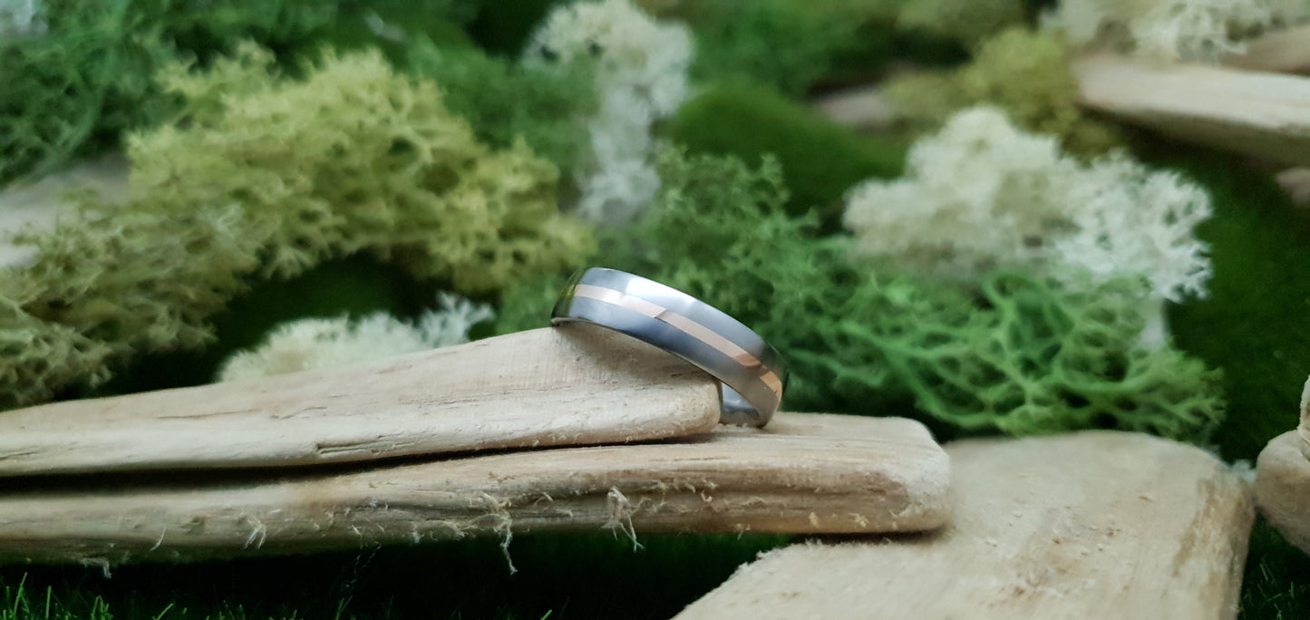 Falls of Feugh 18K Rose Gold Titanium Inlay Ring image 6