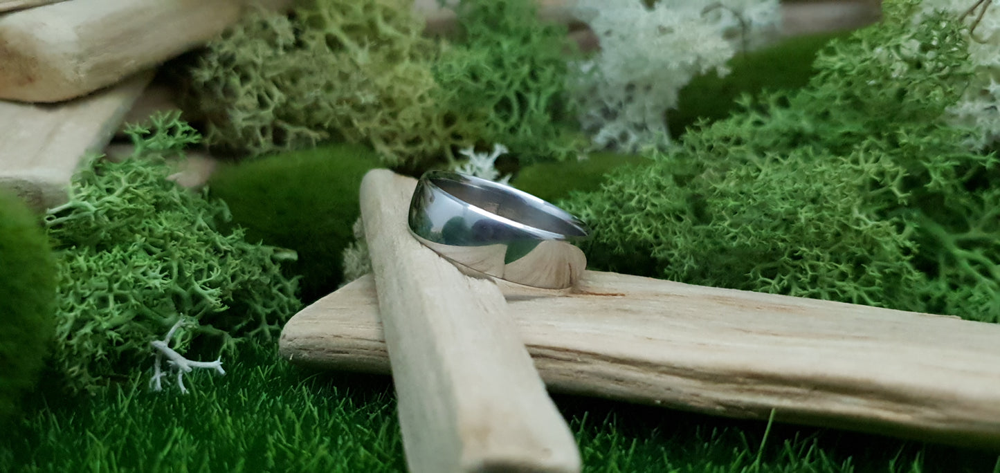 Stainless Steel Polished Court Shape Ring image 1