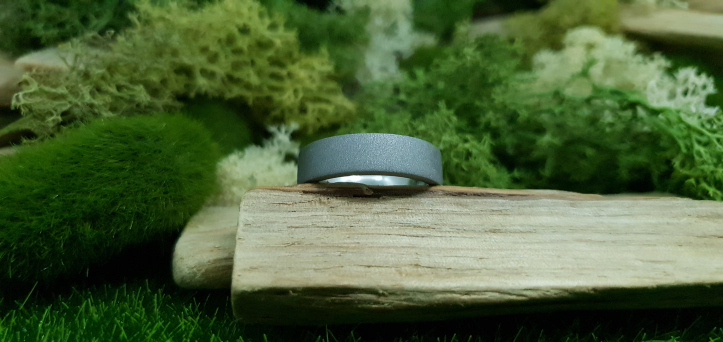 Stainless Steel Blasted Finish Flat Ring image 5
