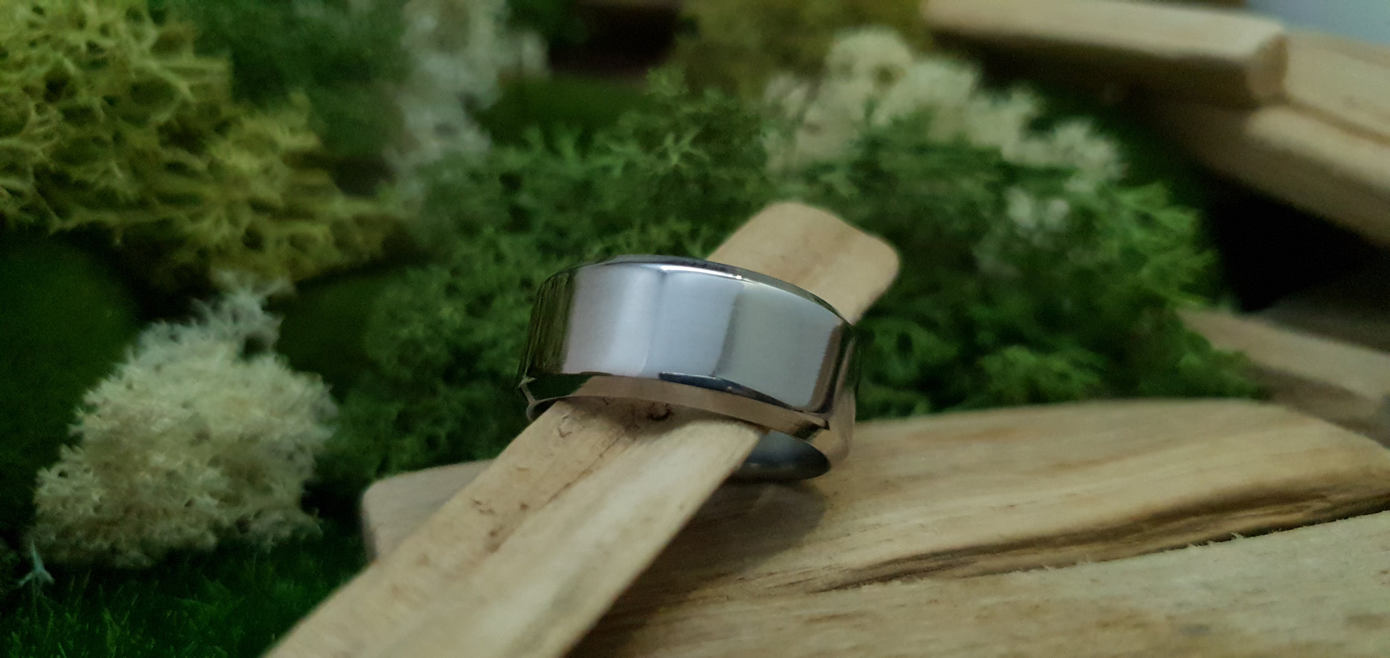 Stainless Steel Bevel Shape Polished Ring image 5