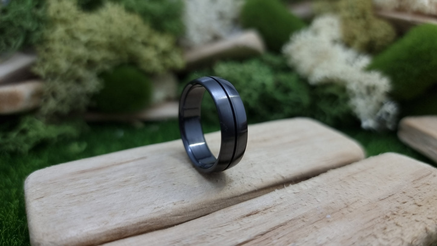 Ness Half and Half Black Zirconium Ring image 5