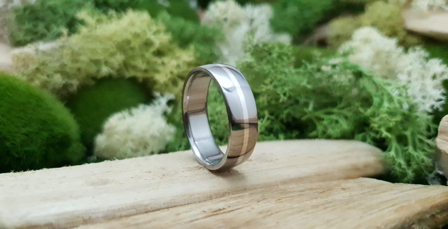 Falls of Feugh Silver Inlay Titanium Ring image 5