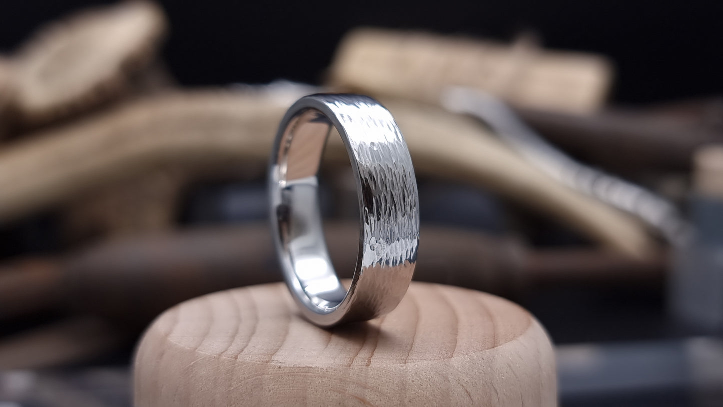 Torridon Hammered Stainless Steel Ring image 1