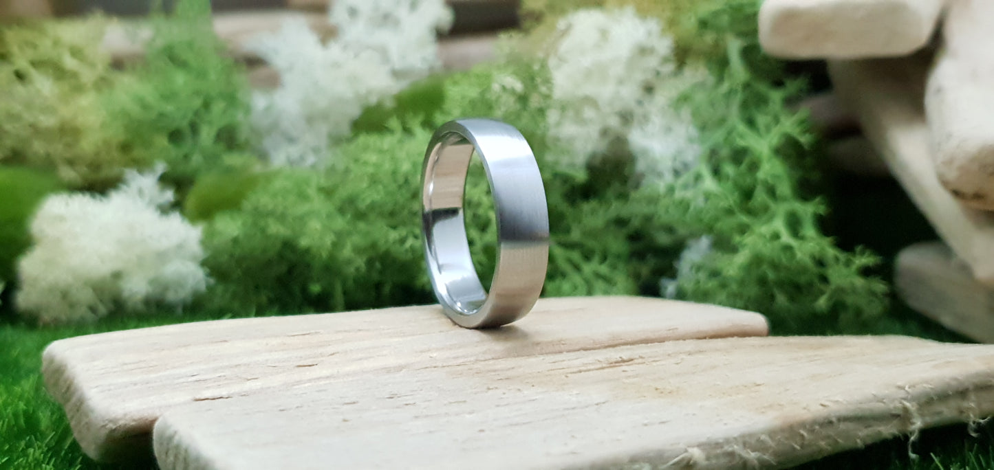 Stainless Steel Satin Court Shape Ring image 0