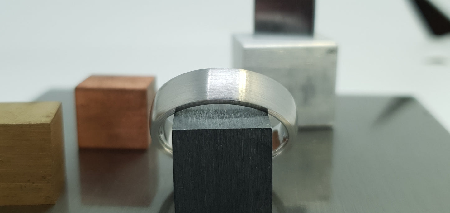 Stainless Steel Satin Court Shape Ring image 4