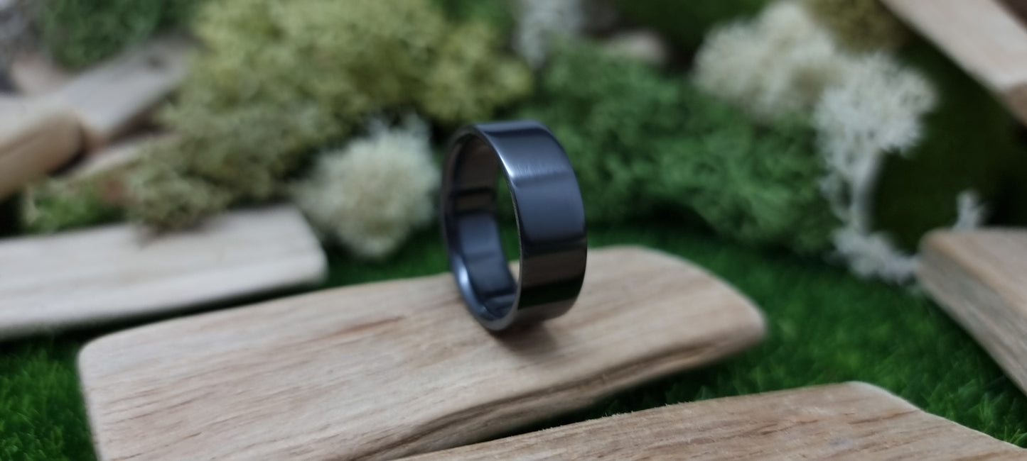 Black Zirconium Flat Shape Ring image 5
