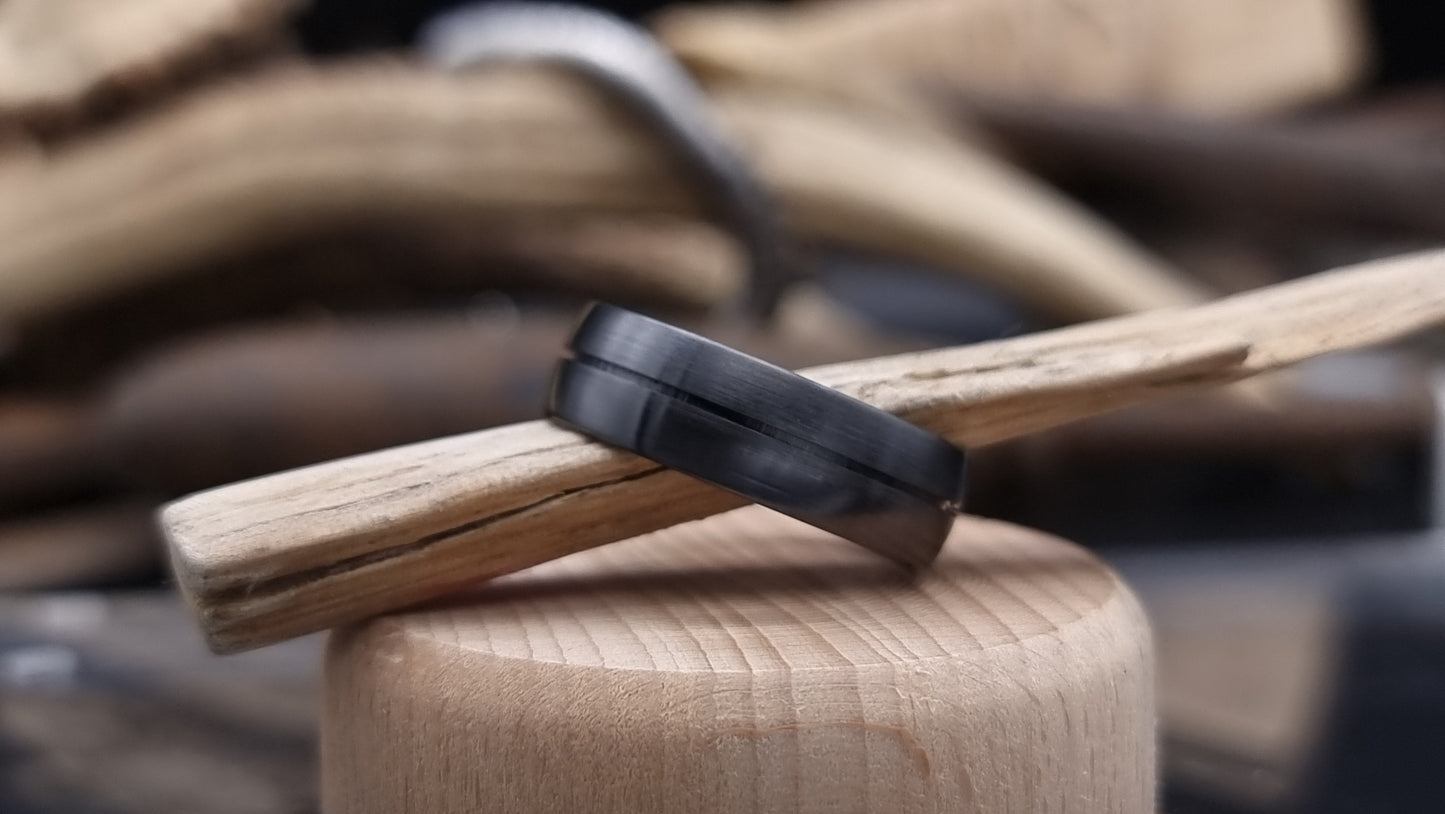Ness Half and Half Black Zirconium Ring image 4