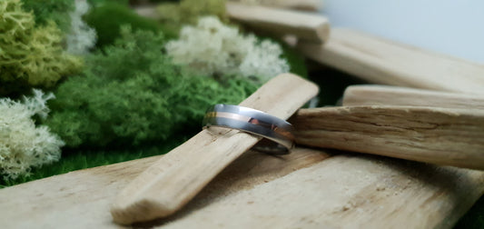 Falls of Feugh 18K Rose Gold Titanium Inlay Ring image 1