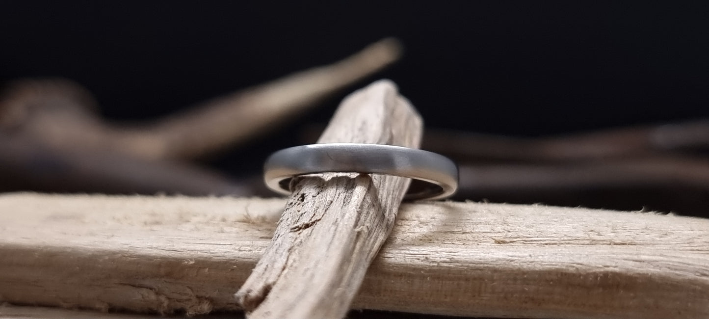 Slim Satin Court Shape Stainless Steel Ring image 6