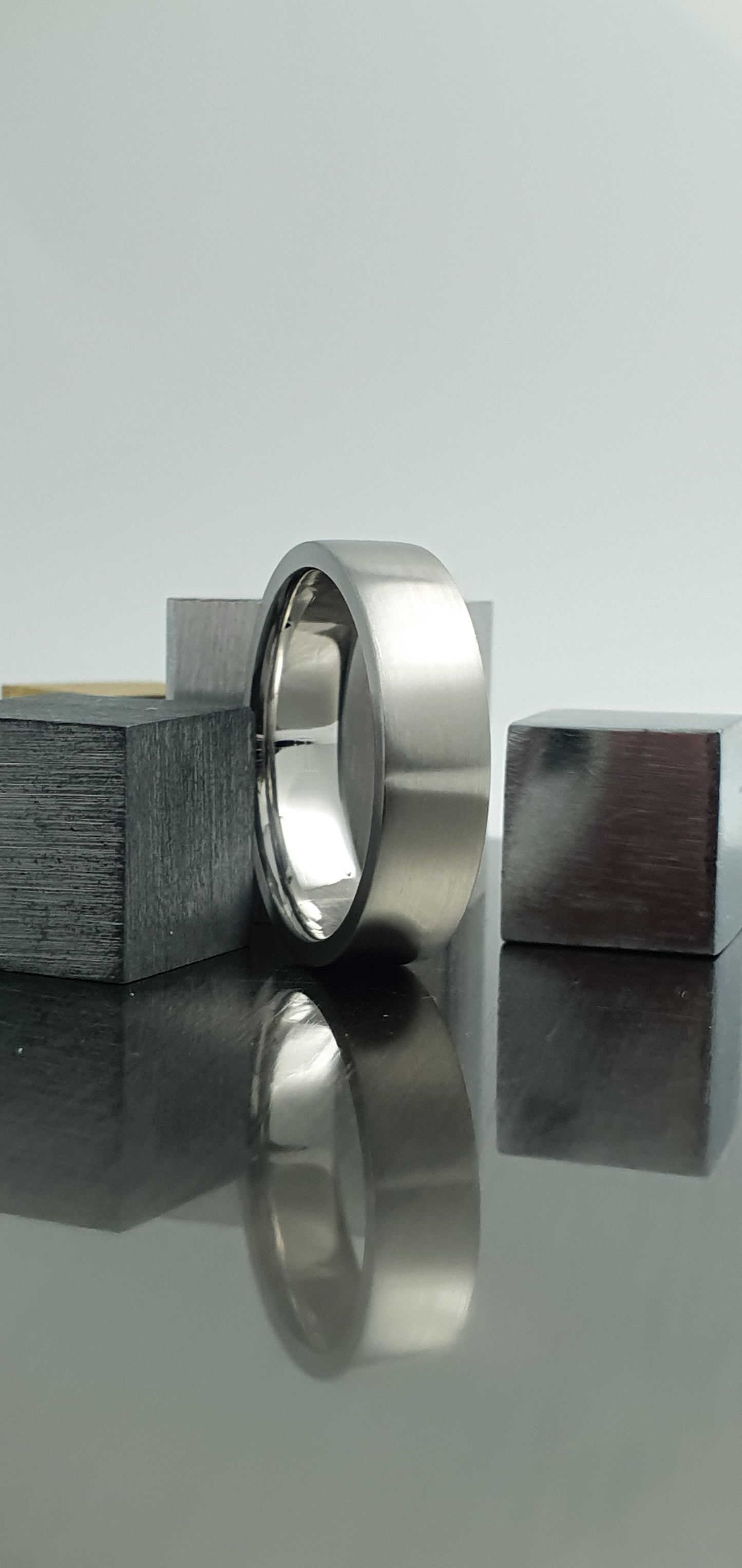 Stainless Steel Satin Flat Ring image 7