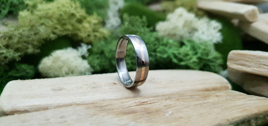 Falls of Feugh 18K Rose Gold Titanium Inlay Ring image 0