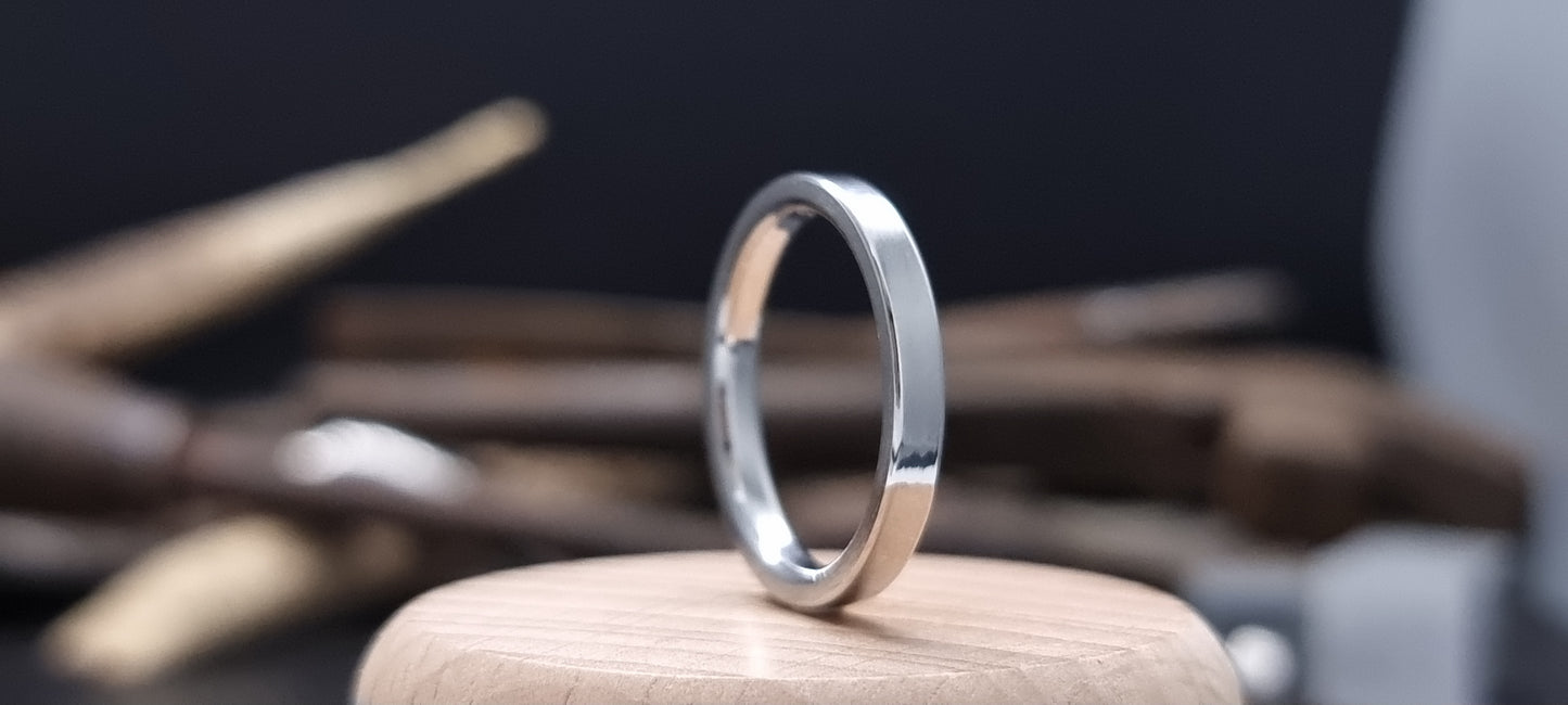 Slim Stainless Steel Polished Flat Shape Ring image 0