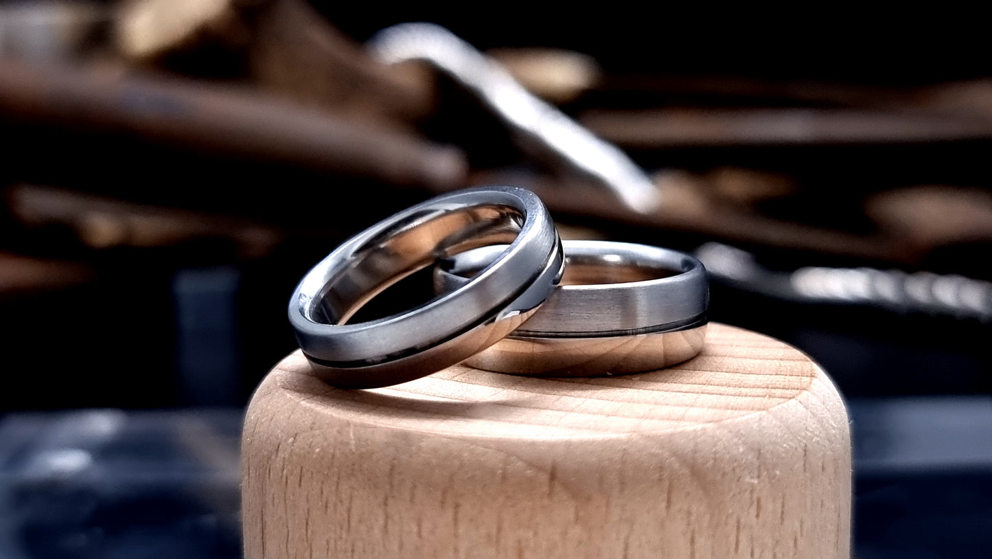 Ness Half and Half Stainless Steel Ring image 5