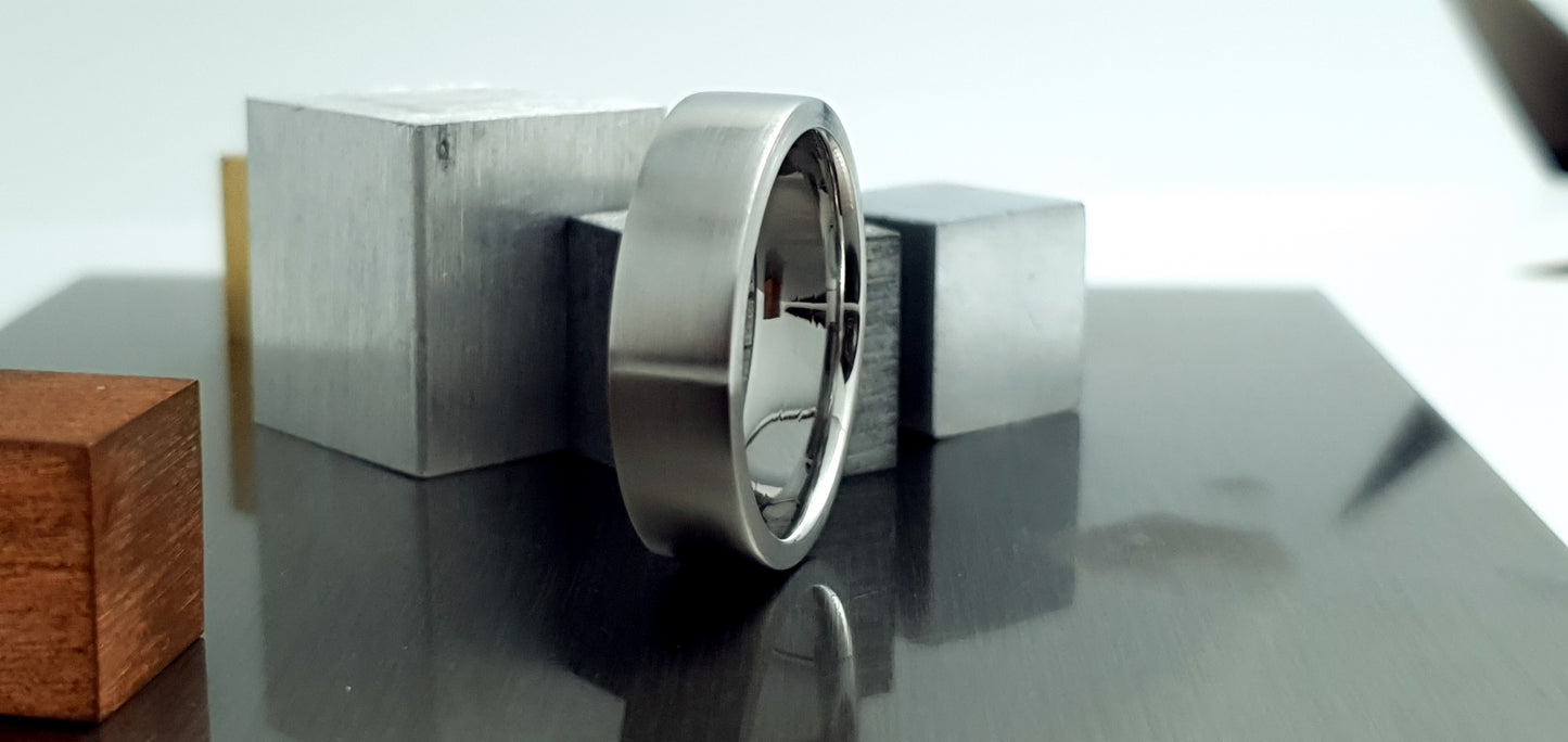 Stainless Steel Satin Flat Ring image 8