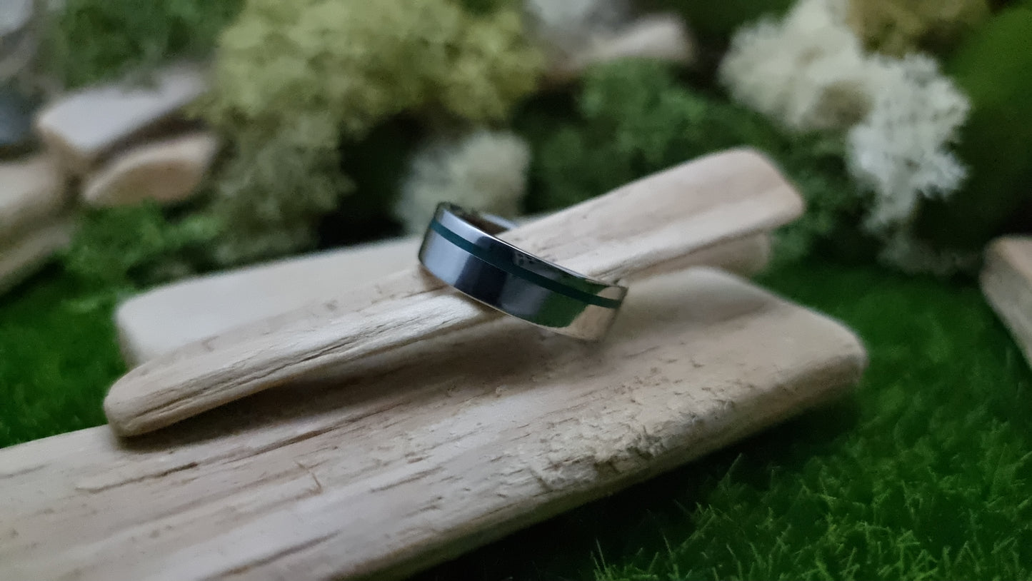Lumo in Lime UV Glow Stainless Steel Ring image 11