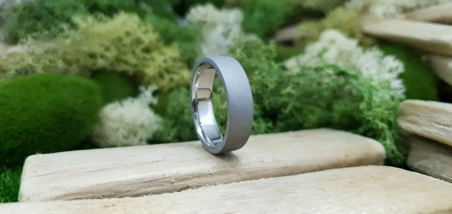 Stainless Steel Blasted Finish Flat Ring image 2
