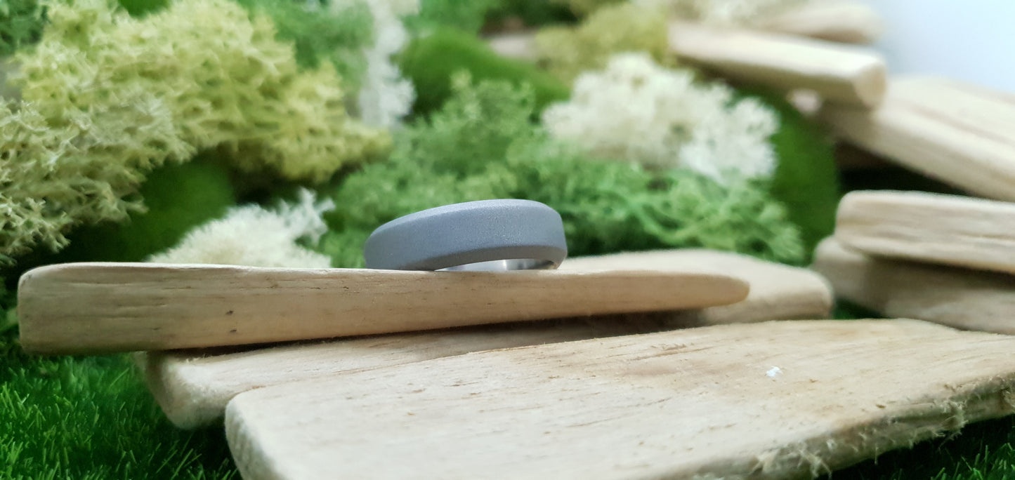 Titanium Blasted Bevel Shape Ring image 7
