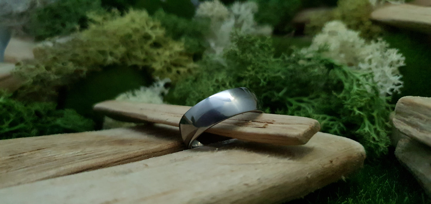 Titanium Polished Court Shape Ring